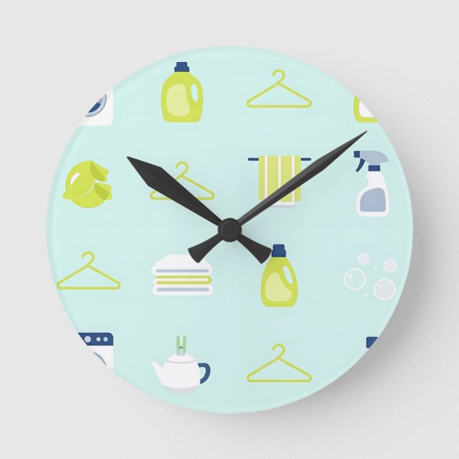 Horloge Ronde Fresh Laundry Day Pattern (Recto)