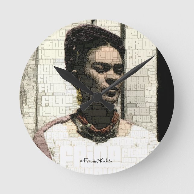 Horloge Ronde Frida Kahlo Textile Portrait (Recto)