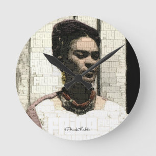 Horloge Ronde Frida Kahlo Textile Portrait