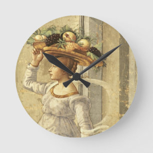 Horloge Ronde Fruit de transport de femme, de la naissance de St