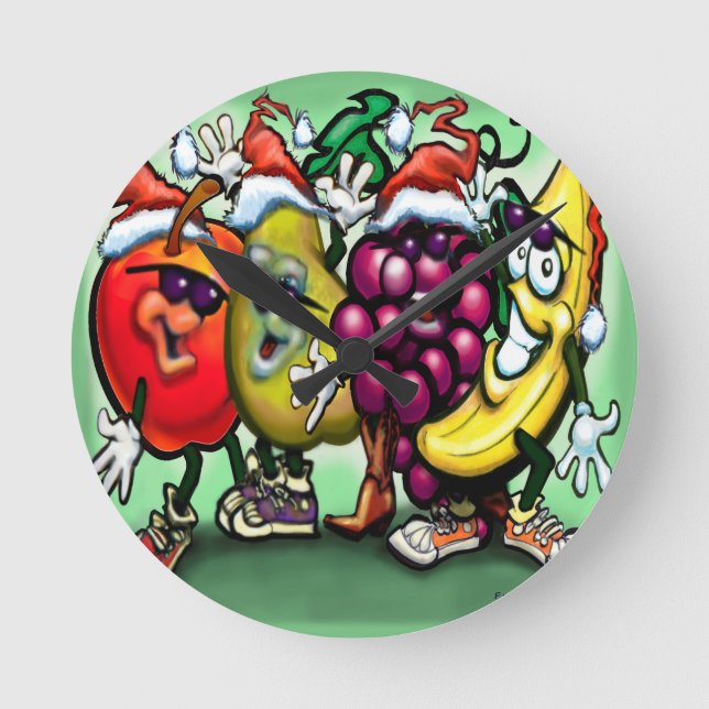 Horloge Ronde Fruit Noël (Recto)
