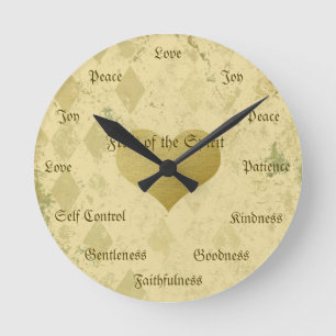 Horloge Ronde Fruit of the Spirit Christian Virtues Vintage