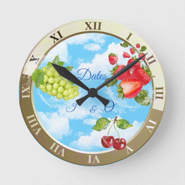 Horloge Ronde Fruits tropicaux salants (Recto)