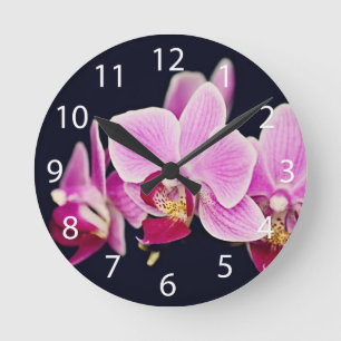 Horloge Ronde Fuchsia pink orchid