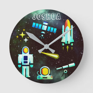 Horloge Ronde Fun Astronaut Rocket