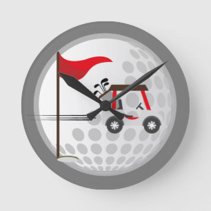 Horloge Ronde Fun Golf Golf Panier Ball pour les golfeurs