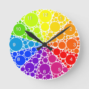 Horloge Ronde Funky Color Wheel