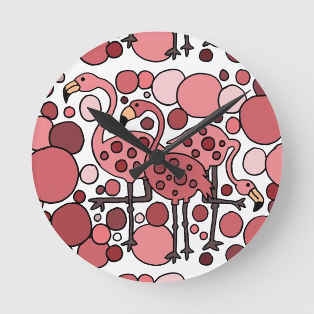 Horloge Ronde Funky Flamingo (Recto)