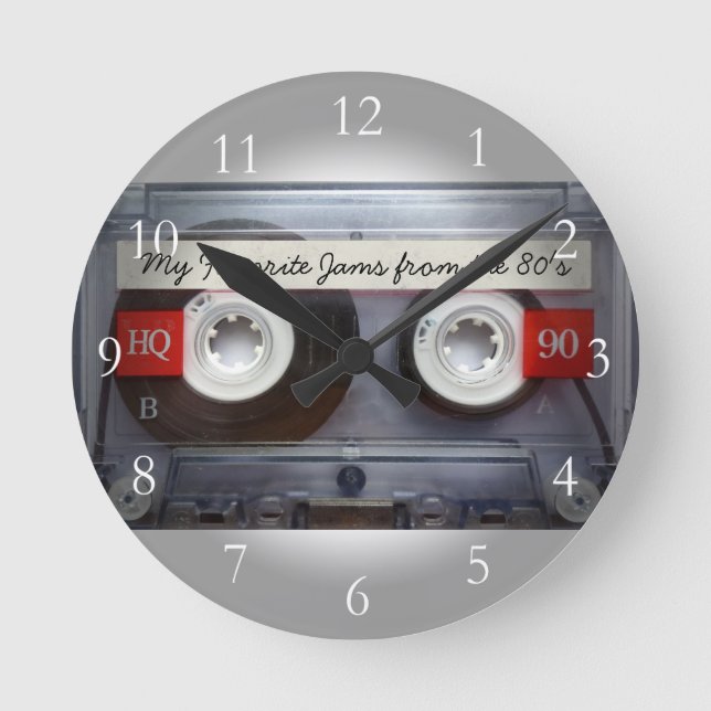 Horloge Ronde Funny 80's Cassette (Recto)