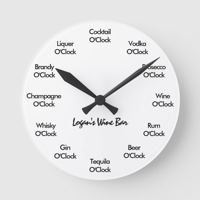 Horloge Ronde Funny Bar Clock Black and White (Recto)