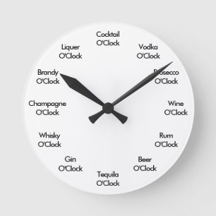 Horloge Ronde Funny Bar Clock Black and White