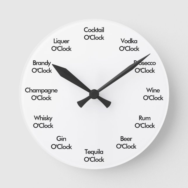 Horloge Ronde Funny Bar Clock Black and White (Recto)