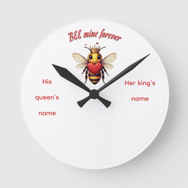 Horloge Ronde Funny Bee Pun Valentine  (Recto)