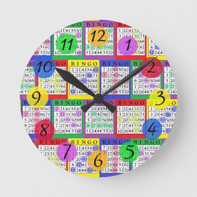 Horloge Ronde Funny BINGO Cuisine (Recto)