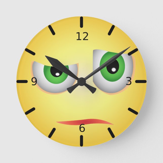 Horloge Ronde Funny Emoji (Recto)