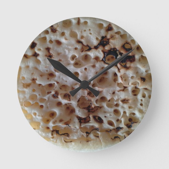 Horloge Ronde Funny English Crumpet Food Wall Clock (Recto)