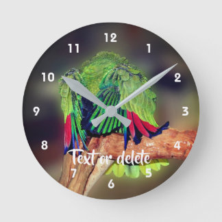 Horloge Ronde Funny Jaune Napo Amazon Parrot Personnalisé
