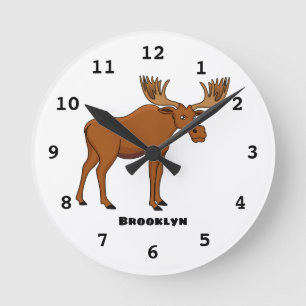 Horloge Ronde Funny moose