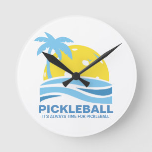 Horloge Ronde Funny Pickleball Venin Always Time For Pickleball