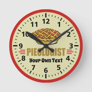 Horloge Ronde Funny Pie Lover - Piéologue humoristique