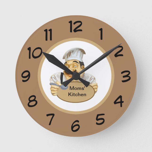 Horloge Ronde Funny Retro Mama's Kitchen Wall Clocks (Recto)