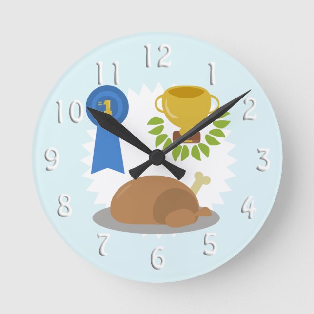 Horloge Ronde Funny Winner Chicken Dinner Dessin (Recto)