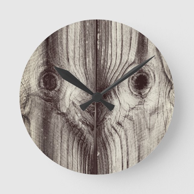 Horloge Ronde Funny Wood Grain (Recto)