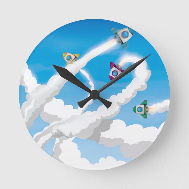 Horloge Ronde Fusées ! (Recto)