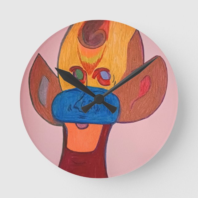 Horloge Ronde Futuristic Animal Art Wall Clock (Recto)
