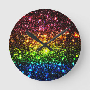 Horloge Ronde Galaxie arc-en-ciel