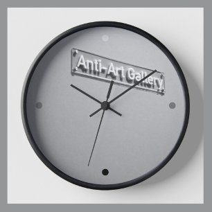 Horloge Ronde Galerie d'Anti-Art Grise Monochrome Dada