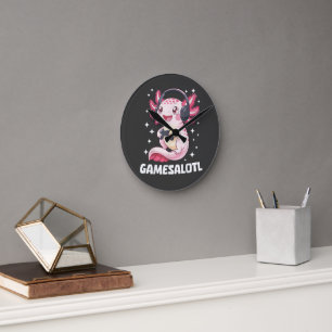 Horloge Ronde Gamesalotl Axolotl Gaming