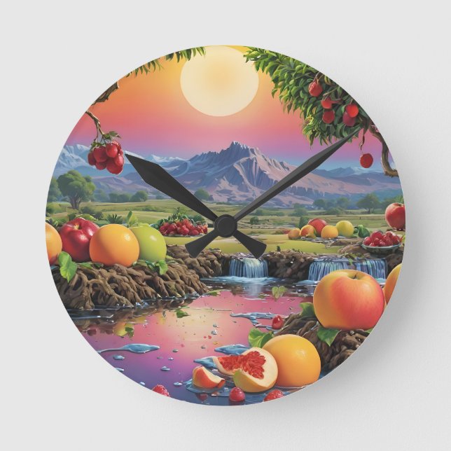 Horloge Ronde Gamme complète de couleurs de fruits 1 (Recto)