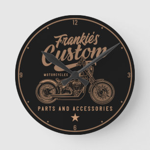 Horloge Ronde Garage de motocyclette Bobber personnalisé