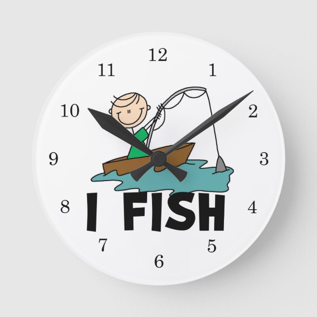Horloge Ronde Garçon je pêche (Recto)