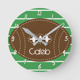 Horloge Ronde Garçons de football Chambre de nursery Personnalis