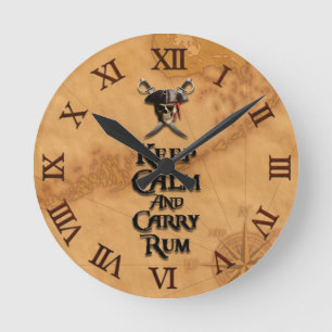Horloge Ronde Gardez Le Calme Et Transportez Du Rhum