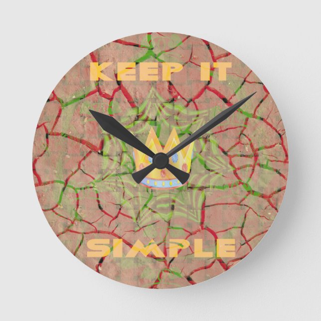 Horloge Ronde Gardez-le simple : Cracked Earth Royal Clarity Art (Recto)