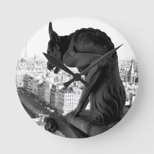 Horloge Ronde Gargoyle gothique Notre-Dame Photo Imprimer Horlog