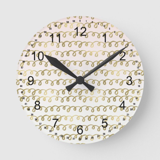 Horloge Ronde Gaufre pêche dorée (Recto)