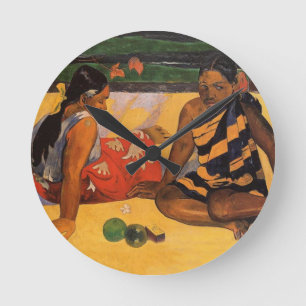 Horloge Ronde Gauguin Polynésie Française Tahiti Femmes Peinture