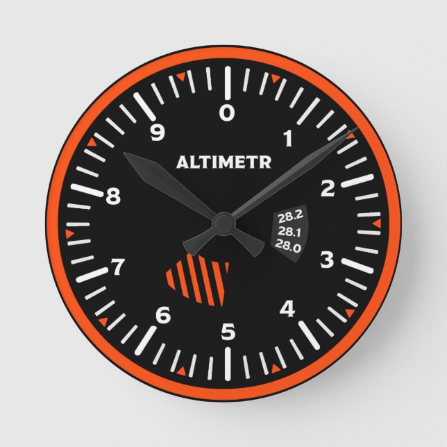 Horloge Ronde Geek de l'aviation pilote Altimeter (Recto)