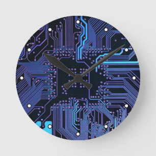 Horloge Ronde Geek Sortie carte de circuit électronique Nerd PCB