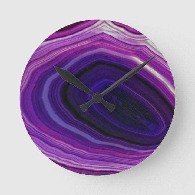 Horloge Ronde Géode Violet Tourbillon Automnal (Recto)