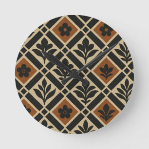 Horloge Ronde Géométrique Floral