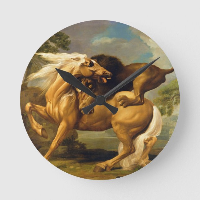 Horloge Ronde George Stubbs | A Lion Attacking a Horse, c.1762 (Recto)