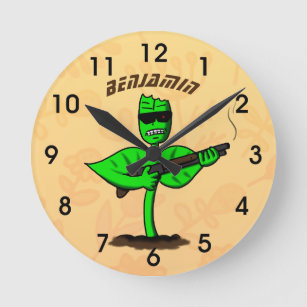 Horloge Ronde Germinator cyborg plante dessin humoristique
