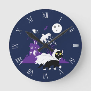 Horloge Ronde Ghost kitty