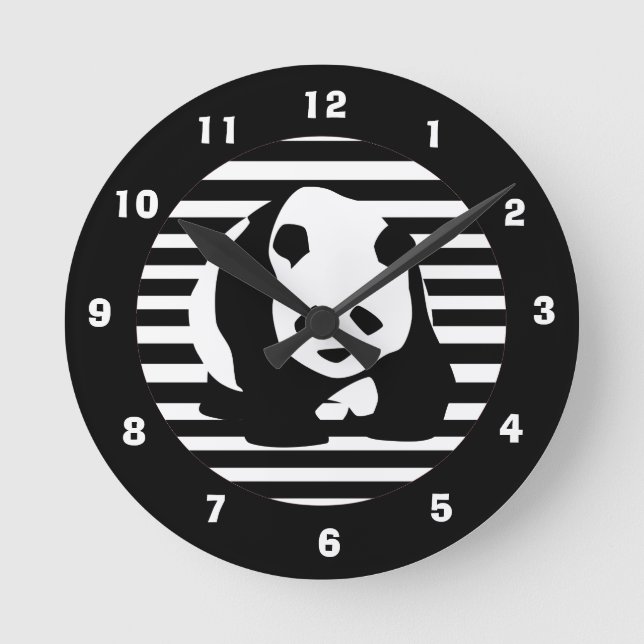Horloge Ronde Giant Panda et Stripes (Recto)