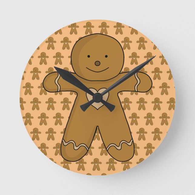 Horloge Ronde GingerBread Man Christmas Cookie (Recto)